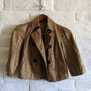 Gold linen babydoll blazer. XS